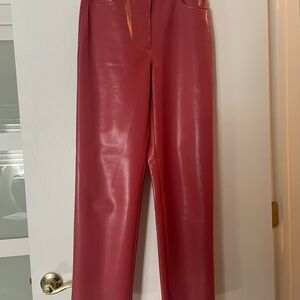 Wilfred Cherry Red Faux Leather Pants